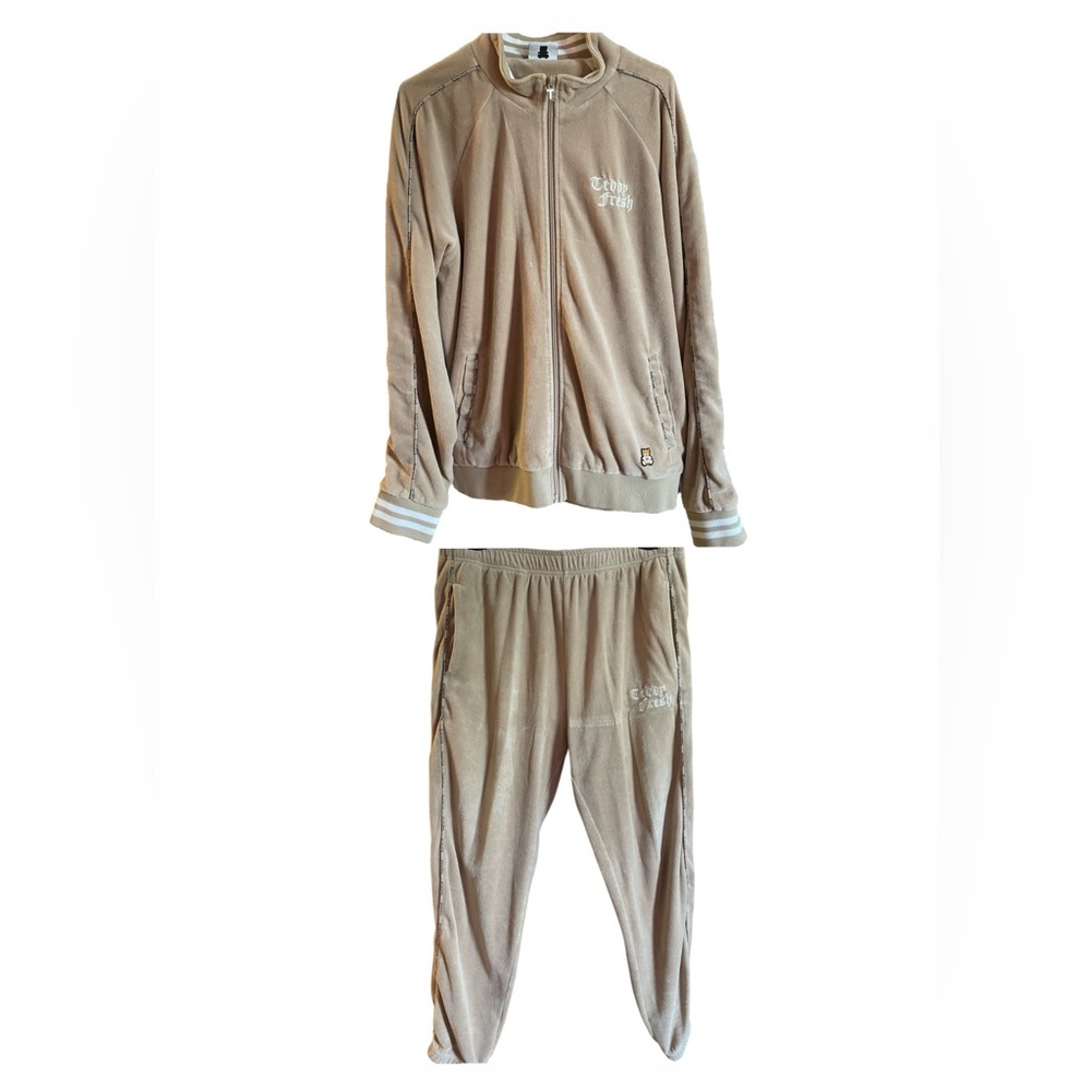 Teddy Fresh Velour Jacket and Pants Tracksuit Matching Set